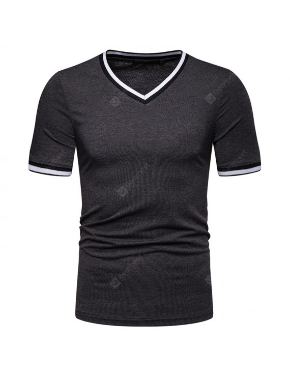 T-Shirts & Tanks - Men'S Thin Section High Stretch V-Neck Short-Sleeved T-Shirt