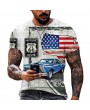 T-Shirts & Tanks - Summer New Mens T Shirts Oversized Loose Clothes Vintage Short Sleeve Fashion America Route 66 Letters Printed O Collared Tshirt