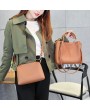 Women's Handbags - Women Faux Leather Two-piece Set Bucket Bag Handbag Shoulder Bag