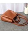 Women's Handbags - Women Faux Leather Two-piece Set Bucket Bag Handbag Shoulder Bag