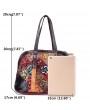 Women's Handbags - Women Floral Bohemian Genuine Leather Handbags Shell Large Capacity Crossbody Bags