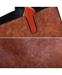 Women's Handbags - Women Three-piece Set Vintage Faux Leather Handbag Shoulder Bag Wallet