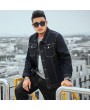 Denim Jackets - Large Size Men's Fall And Winter Men's Denim Jacket Simple Solid Color Wide Prednisone Plus Fertilizer To Increase The Denim Jacket