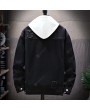 Denim Jackets - Men Denim Jacket Loose Jeans Casual Hole for Autumn Winter
