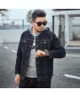 Denim Jackets - Men's Jacket Large Size Autumn And Winter Male Hooded Denim Jacket Loose Coat