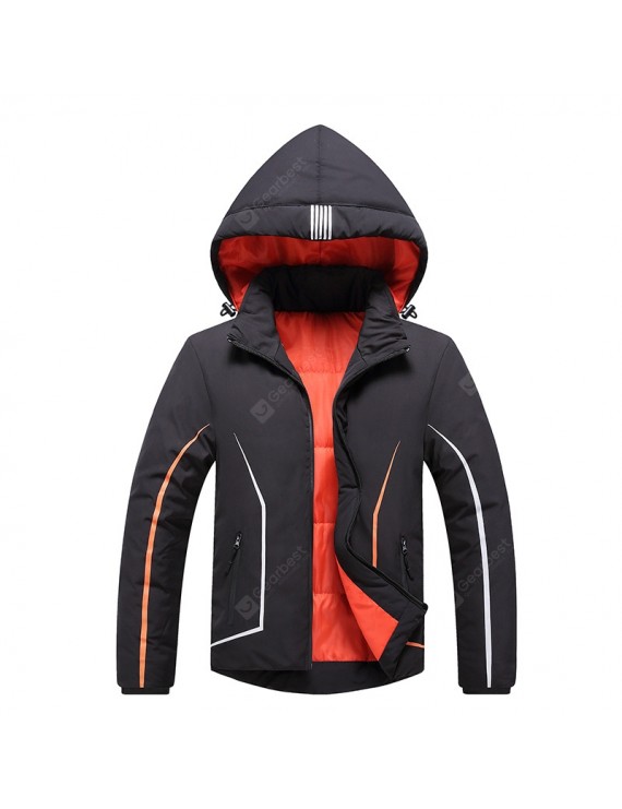 Bomber Jackets - Men's Winter Jacket Fitted Cotton Hooded Casual Korean Version Of Slim Warm Warm Padded Detachable Collar Student